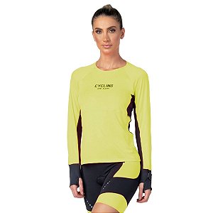 Blusa Manga Longa Cycling Relógio Amarela ZERO AÇUCAR