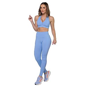Conjunto Top Legging Maxxi Timeless Azul Relax ZERO AÇUCAR