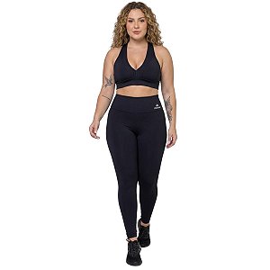 Conjunto Plus Size Top Legging Progress Preto ZERO AÇUCAR