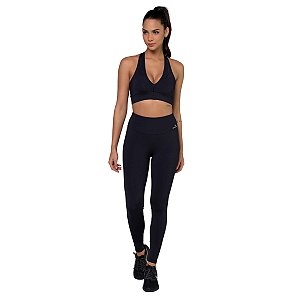 Conjunto Top Legging Maxxi Timeless Preto ZERO AÇUCAR