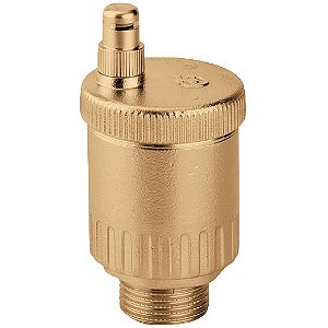 5020 Eliminador de ar 3/4" MINICAL em latão, tampa AQUASTOP, 120°C CALEFFI