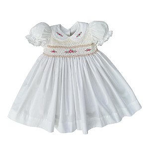 Vestido Infantil Branco Casinha de Abelha - Charlotte