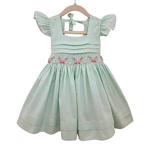 Vestido Infantil Casinha de Abelha Bella Flor - Verde