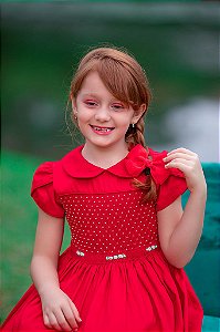 Vestido Infantil Rococó - vermelho