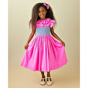 Vestido Infantil Feston - Pink