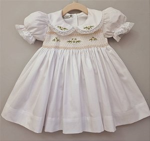 Vestido Infantil Charlotte - Branco/Amarelo