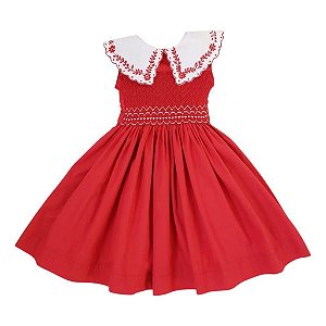 Vestido De Festa Infantil Vermelho Casinha de Abelha - Monalisa
