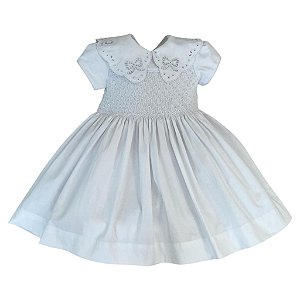 Vestido Infantil de Festa Casinha de Abelha Pérola - Branco