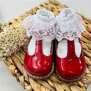 Sapato Infantil Boneca de Verniz - Vermelho