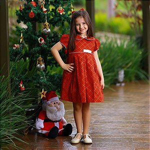 Vestido Infantil Xadrez Vermelho - Giovana