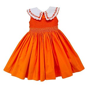 Vestido De Festa Infantil Laranja Casinha de Abelha - Monalisa