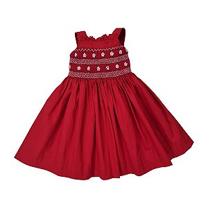 Vestido Infantil  Vermelho Casinha de Abelha - Lizzie