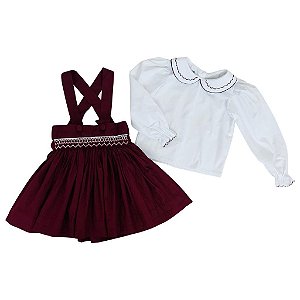 Conjunto Clássico Salopete Infantil Gigi - Marssala