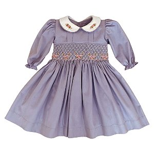 Vestido Infantil Casinha de Abelha Rafaela manga longa - Lavanda