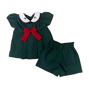 Conjunto Infantil de Natal Bosque - Verde