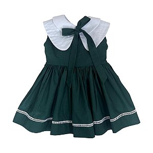 Vestido De Natal Infantil Verde Floresta - Gege