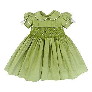 Vestido Infantil Casinha de Abelha Verde Oliva - Laçarote