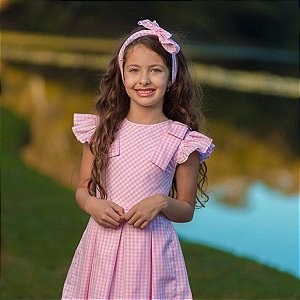 Vestido Infantil Barbie Rosa - Aura Baby- roupas para bebês