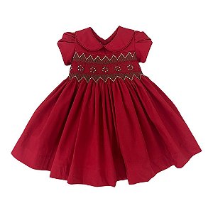 Vestido Infantil de Natal Casinha de Abelha Vermelho - Natália