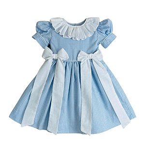 Vestido Infantil Olivia - Vichy Azul