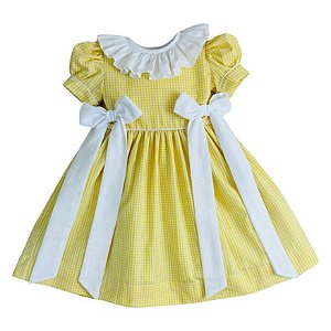 Vestido Infantil Olivia - Vichy Amarelo