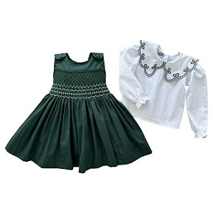 Vestido Infantil  Casinha de Abelha Verde - Dalila