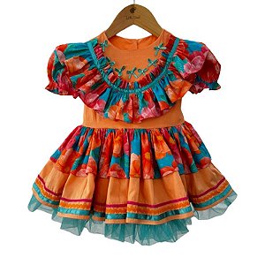 Vestido Infantil de Festa Junina - Laranjeira