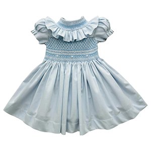 Vestido Infantil Casinha de Abelha Leonora - Azul Serenity