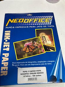 PAPEL P/ CARTÃO VISITA NEOOFFICE OPALINE BRANCO