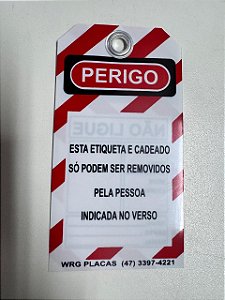 ETIQUETA DE TRAVAMENTO NÃO OPERE