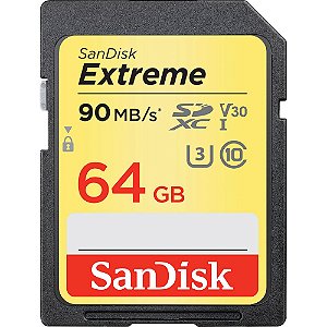 Cartão de Memória Extreme 64GB SDHC 90Mb/s UHS-I - Sandisk