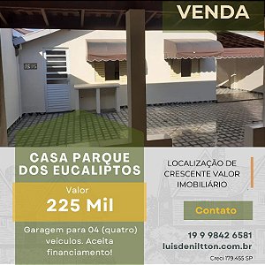 Casa à Venda Pq dos Eucaliptos, Mogi Guaçu SP