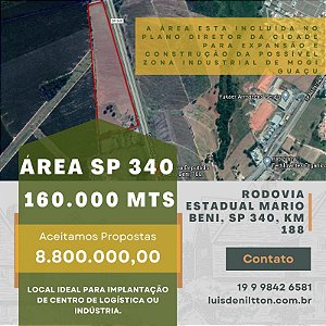 Área de 160.000,00 mts, Rod SP 340, local ideal  para  Logistica ou Indústria