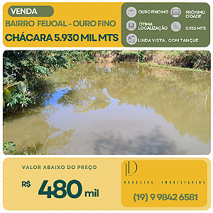 EXCELÊNTE CHÁCARA NO BAIRRO FEIJOAL EM OURO FINO, MINAS GERAIS.