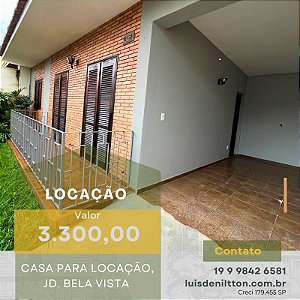 Casa para Locação no Jd. Bella Vista, Mogi Guaçu SP