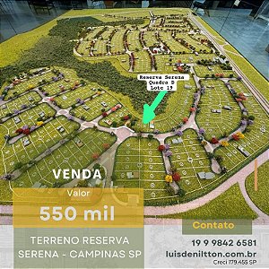 TERRENO À VENDA – RESERVA SERENA | CAMPINAS/SP