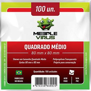 Sleeve Quadrado Médio 80x80 mm - Meeple Virus