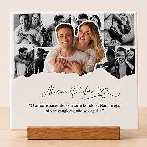 Azulejo Namorados personalizado com Foto e Nome