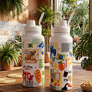 Garrafa Térmica 900ml Personalizada Brasileirinho