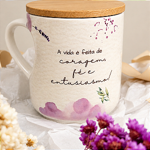 Caneca com Tampa Coleção Encantos personalize com Nome