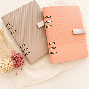 Caderno/agenda fichario A5 capa texturizada personalizado com Nome