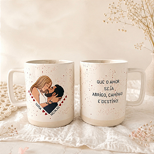 Caneca Crema Foto Desenho personalize com Nome