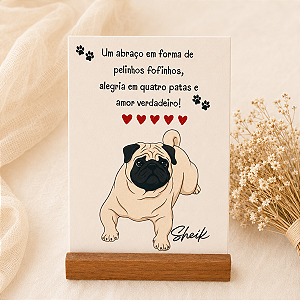 Azulejo Pet Love desenho com Foto e frase 10x15cm
