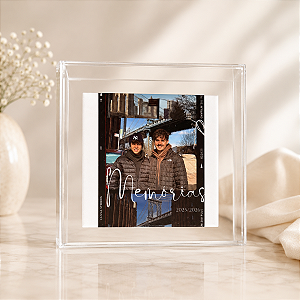 Azulejo personalizado com Moldura Acrílico com Foto e Nome 15x15cm (o azulejo)
