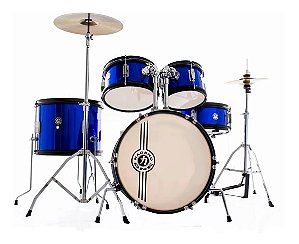 Bateria Infantil Nagano One Blue 16" 8" 10" 12" 13" Completa c/ Pratos