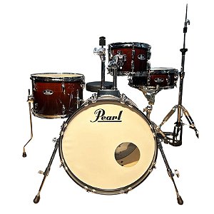 Bateria Pearl Roadshow Garnet Fade 18" 10" 14" + Caixa 13x5"