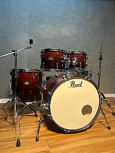 Bateria Pearl Roadshow Garnet Fade 22" 10" 12" 16" + Caixa 14x6,5"