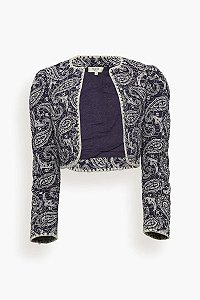 Sea New York -Theodora Paisley Cropped Jacket azul