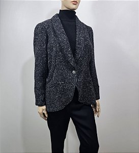Chanel - Blazer tweed cinza mescla