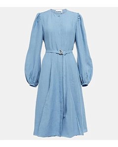 Chloé - Vestido chemise azul (Conscious) nova coleção